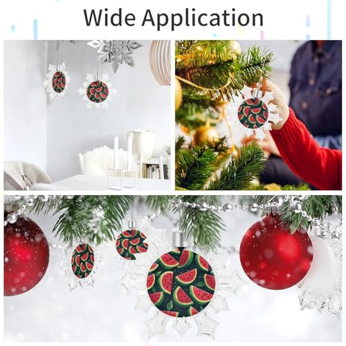 Pendentif flocon de neige incassable pastèque rouge pour décorer un sapin sans risque - 4