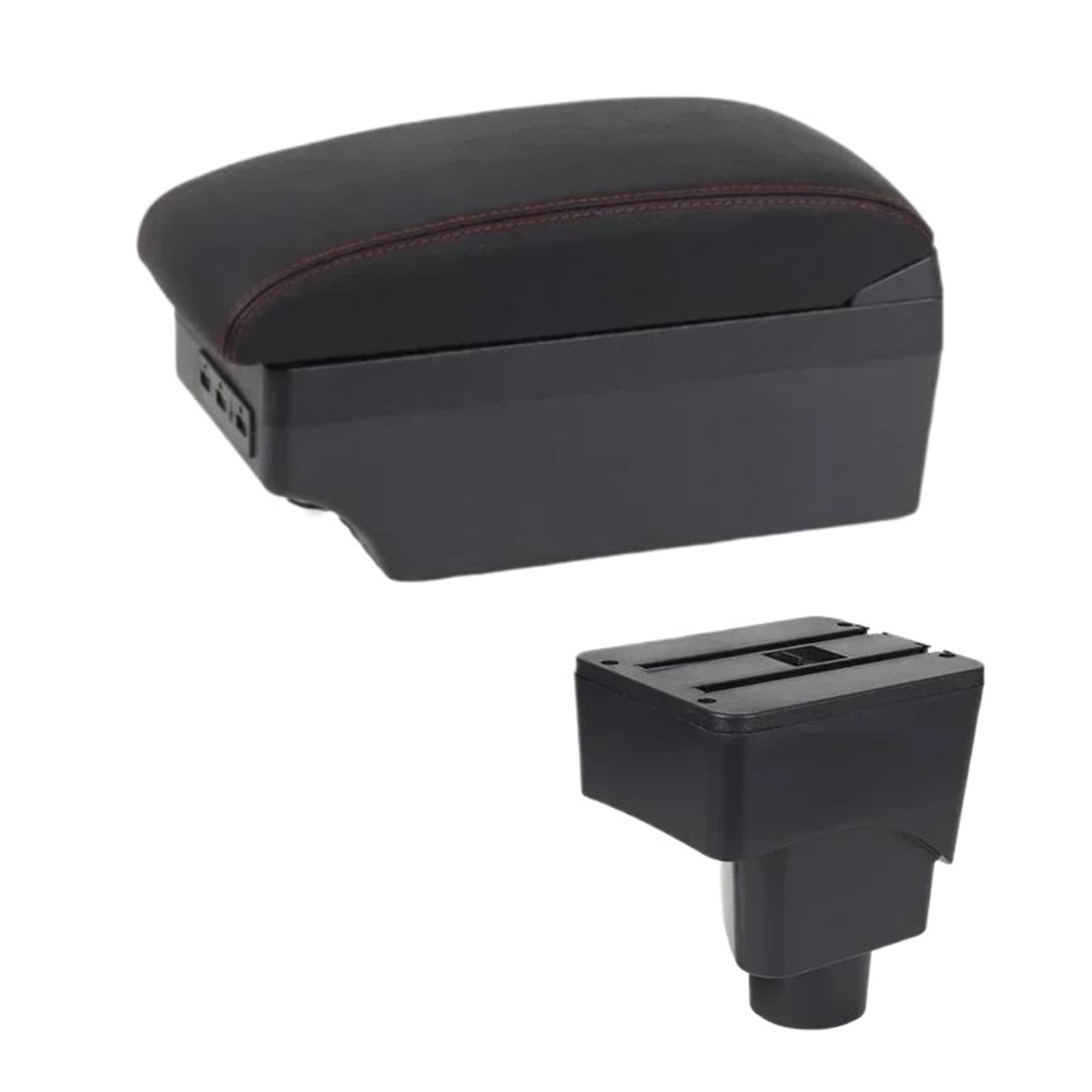 Car Armrest Storage Box For Ford For Ecosport 2013 2014 2015 2016 2017 Car Arm Rest Box(E1 Red Line)