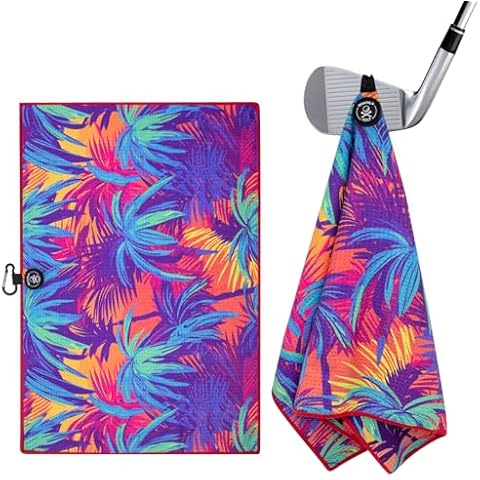 montela golf Towel Magnetic Golf Towel for Golf Bags with Clip for Men & Women，Microfiber Fabric Waffle Pattern Golf Towels for Strong Hold to Golf Carts or Clubs (Colorful) Cover