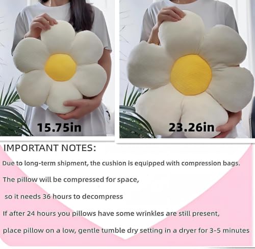 Image of 3PCS Flower Pillow,15.75 inch Daisy Pillow White Pink Purple