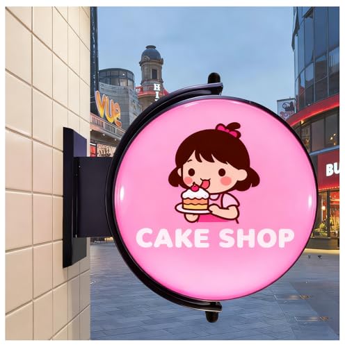 FXNFXLA Insegna Luminosa a LED per Negozi, Insegna Luminosa a LED per Esterni Illuminata su Entrambi I Lati, Insegna con Logo Pubblicitario/Cartellone Pubblicitario Aperto 50cm