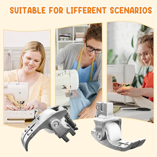 Prensatela de dobladillo enrollado ajustable para máquina de coser miniatura 2