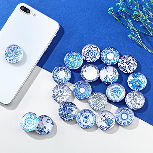 20 piezas imanes redondos de porcelana azul y blanca miniatura 7