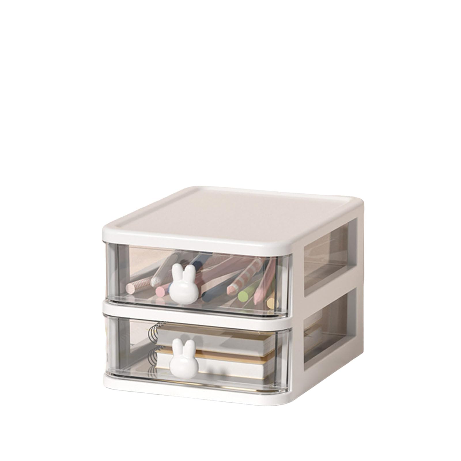 Jazuaiao Rabbits Themed Storage Case Space Saving Layer Rabbits Designed Storage Holder for Small Item Collection Home Organization Solution