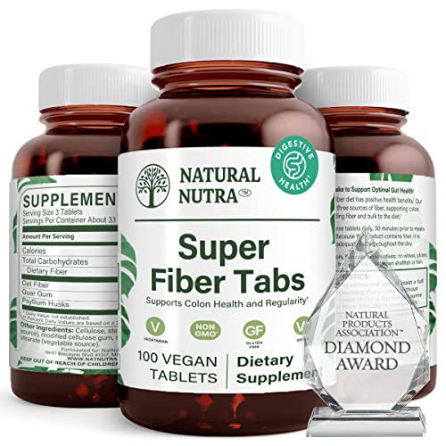 Natural Nutra Super Fiber Supplement, Promotes Digestive and Cardiovascular Health, Manage Weight, Protects Skin Health, Boost Heart Health and Immune System, Non GMO, Gluten Free, Vegan, 100 Vegan