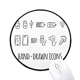 Matériel: Caoutchouc DIYthinker Prise de courant de charge torsades ronde ANTIDÉRAPANTS Tapis de souris Noir Titched Edges Bureau Jeu cadeau