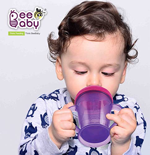 BeeBaby-Free-Flow-Hard-Spout-Sipper-for-Kids-Twin-Handle-Sippy-Cup-for-Easy-Grip-100-BPA-Free-Leak-Proof-Baby-Sipper-for-6-Months-InfantToddler-180-ml-6-oz-Violet-6-Months