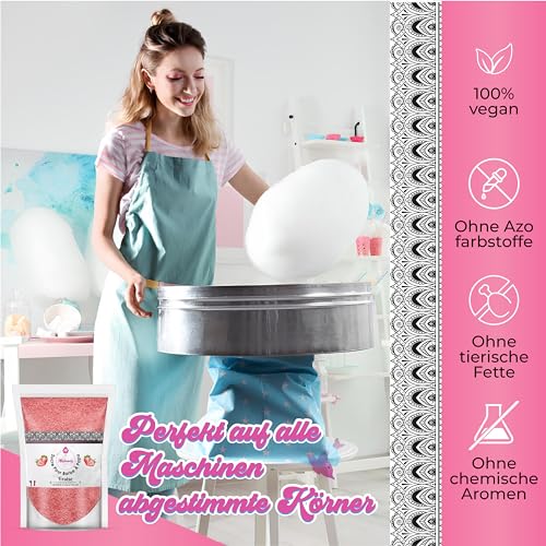 Misskandy®- Zuckerwatte Zucker 5X160Gr (Natürliche Aromen und Farben) Erdbeer-Cola-Apfel-Marshmallow-Himbeere/Zuckerwattemaschine/ + 20 Sticks (kostenlos) – Bild 5