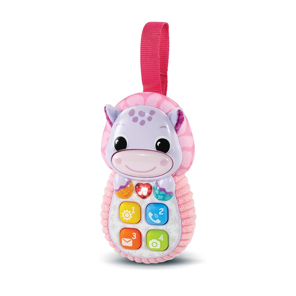 VTech Allô Baby Toudoux Rose, primer teléfono para bebé hablando, musical e interactivo, despertar Sensorial, juguete Hippo Nómade, regalo para bebé desde 6 meses – Contenido en francés