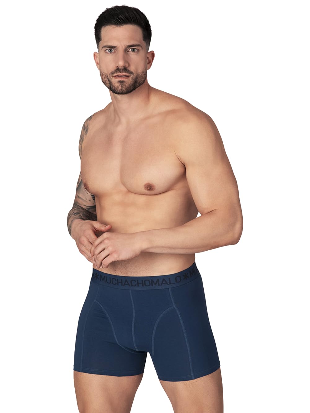 Muchachomalo Calzoncillos para Hombre, Ropa Interior Lisa de Algodón para Hombre, Pack de 7 Unidades, Bóxers Lisos de Corte Clásico con Cintura Elástica