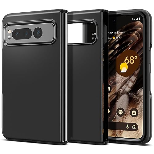 Verco Compatible con Google Pixel Fold, carcasa trasera mate, funda protectora para Pixel Fold Case silicona funda para teléfono móvil – Negro