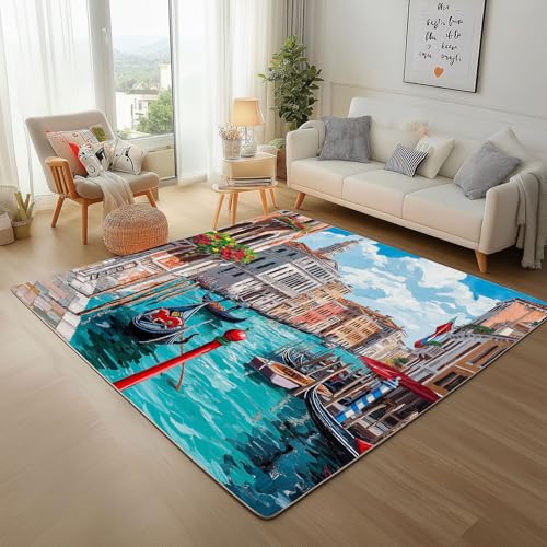 Tapis de salon 140 x 200 cm lavable en machine et antidérapant - 3