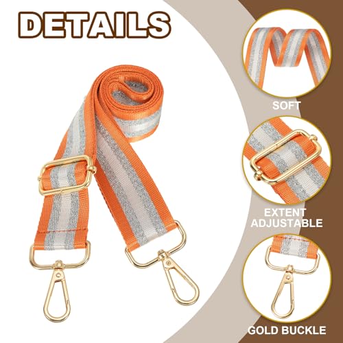 Image of PATIKIL Purse Strap, Wide Shoulder Strap Adjustable Crossbody Bag Straps Universal Replacement Shoulder Bag Belt for Women's Handbags Canvas Guitar Bag Backpack, Orange