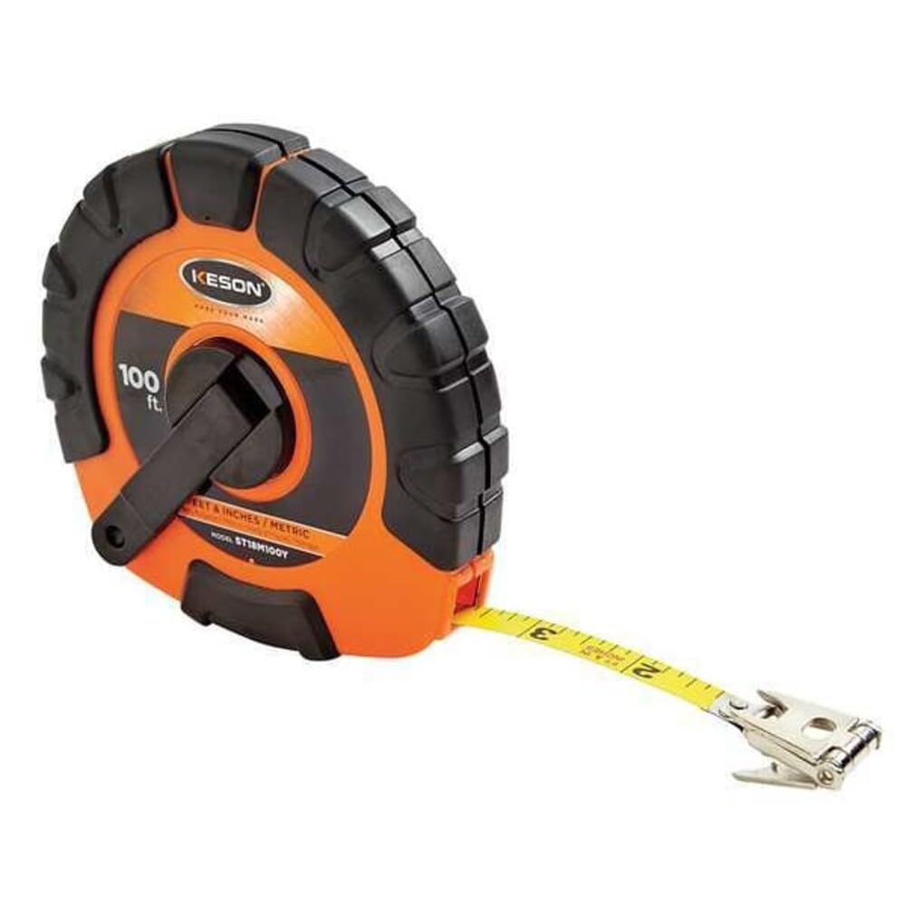 Keson Cinta métrica de 30 m, hoja de 3/8 pulgadas ST18M100Y, 1 unidad