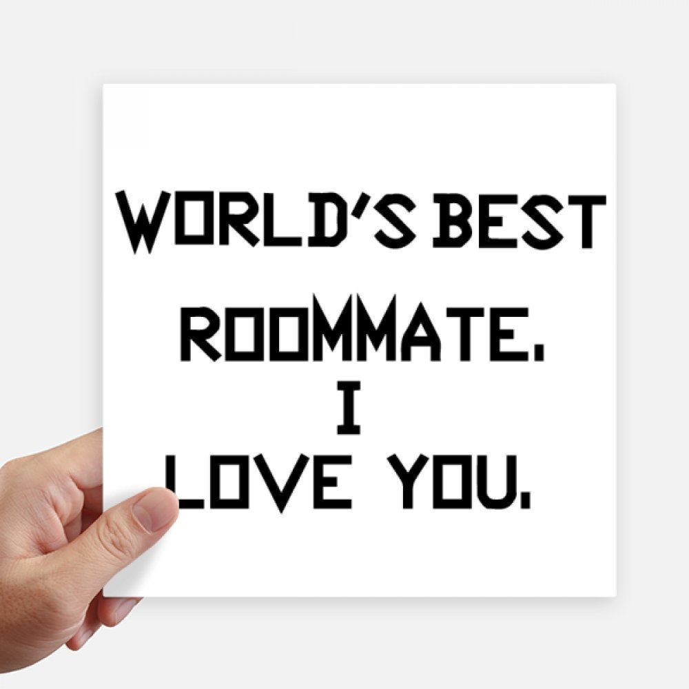 Autocollant carré ordinateur portable World Best Roommate, sticker motobike 20 cm