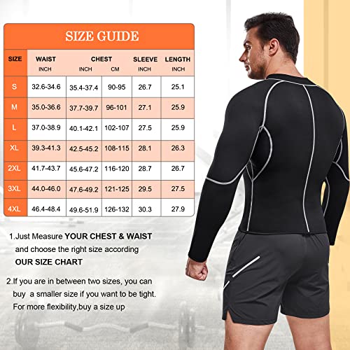 Solcysx Men Sweat Neoprene Weight Loss Sauna Suit Workout Shirt Body Shaper Fitness Jacket Gym Top Shapewear Long Sleeve #TOP5