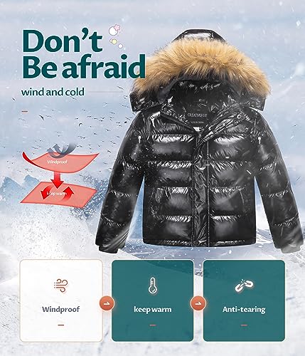 Image of CREATMO US Boy's Water Resistant Winter Coats Warm Fleece Lined Outwear Windbreaker Ski Jacket