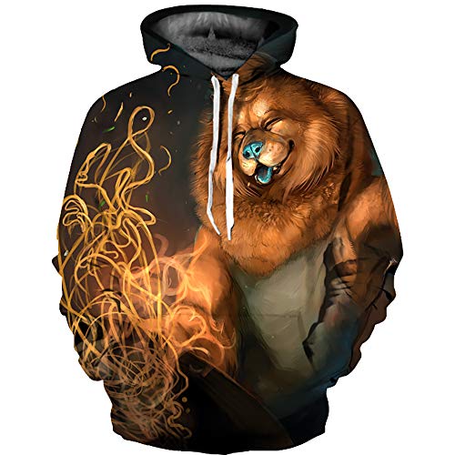 OYABEAUTYE Herren Kapuzenpullover Unisex 3D Druck Hoodie Langarm Sweatshirt Kapuzenjacke(XX-Large/XXX-Large,Hund) Cover