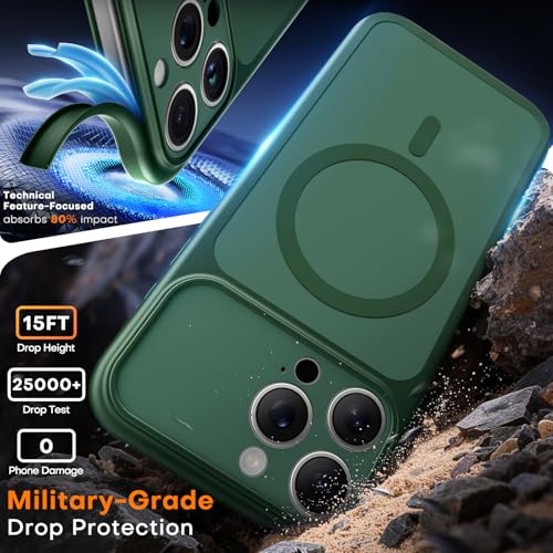 Coque iPhone 16 Pro Max antichoc avec protection d'objectif photo intégrée vert - 4