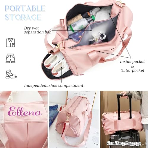 Personalized Large Duffel Bag with Embroidered Name Custom Sport Gym Bags for Women & Men Personalized Travel Duffel Bag with Wet Dry Pockets & Shoe (Style 3)4