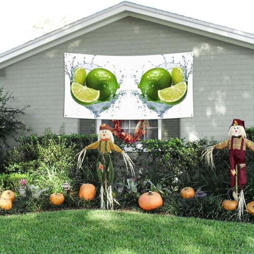 MINDBBDFJ Lemon Fruit Print Banners And Signs For Outdoor/Indoor,Personalized Banner Customizable Parties Halloween Banner (180x90cm)3