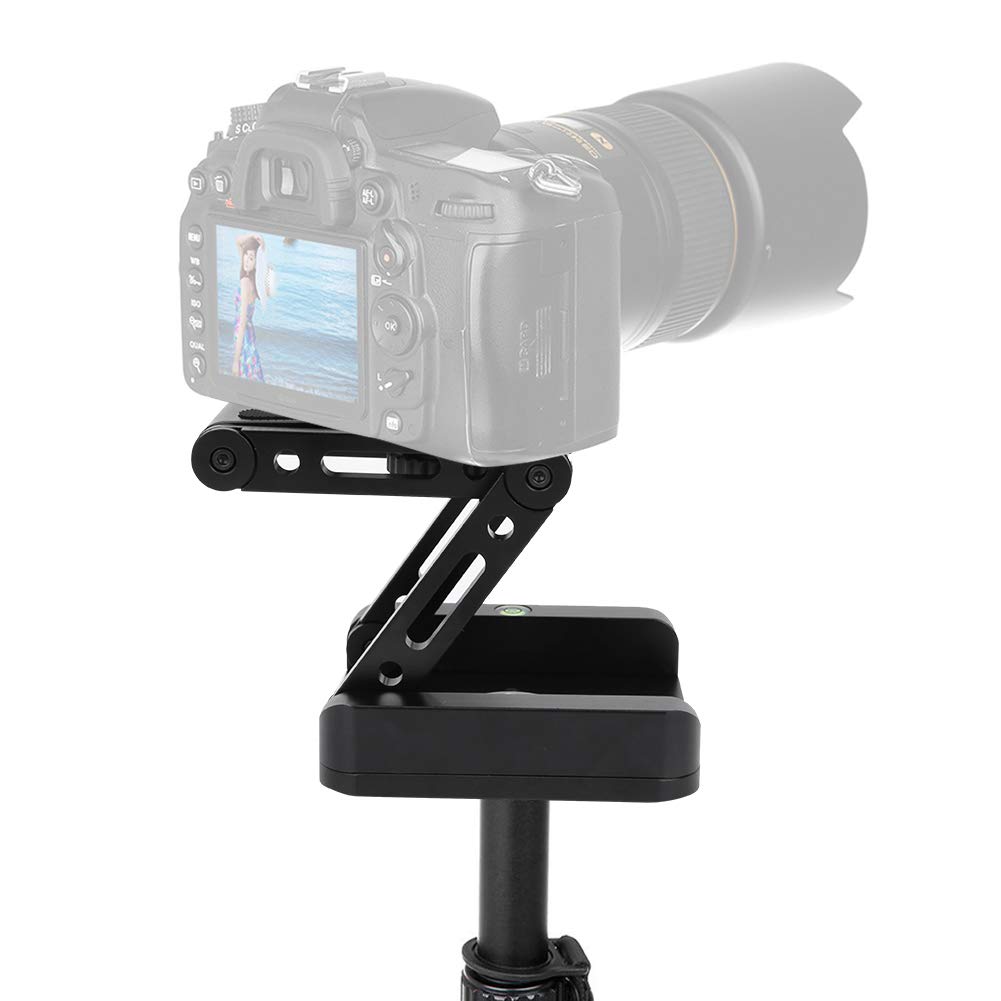 Livella a Bolla per Treppiede con Inclinazione Flessibile per Fotocamera DSLR, Piastra a Sgancio Rapido Pieghevole Portatile Nera in Lega di Alluminio 3 per gli Appassionati di Fotografia