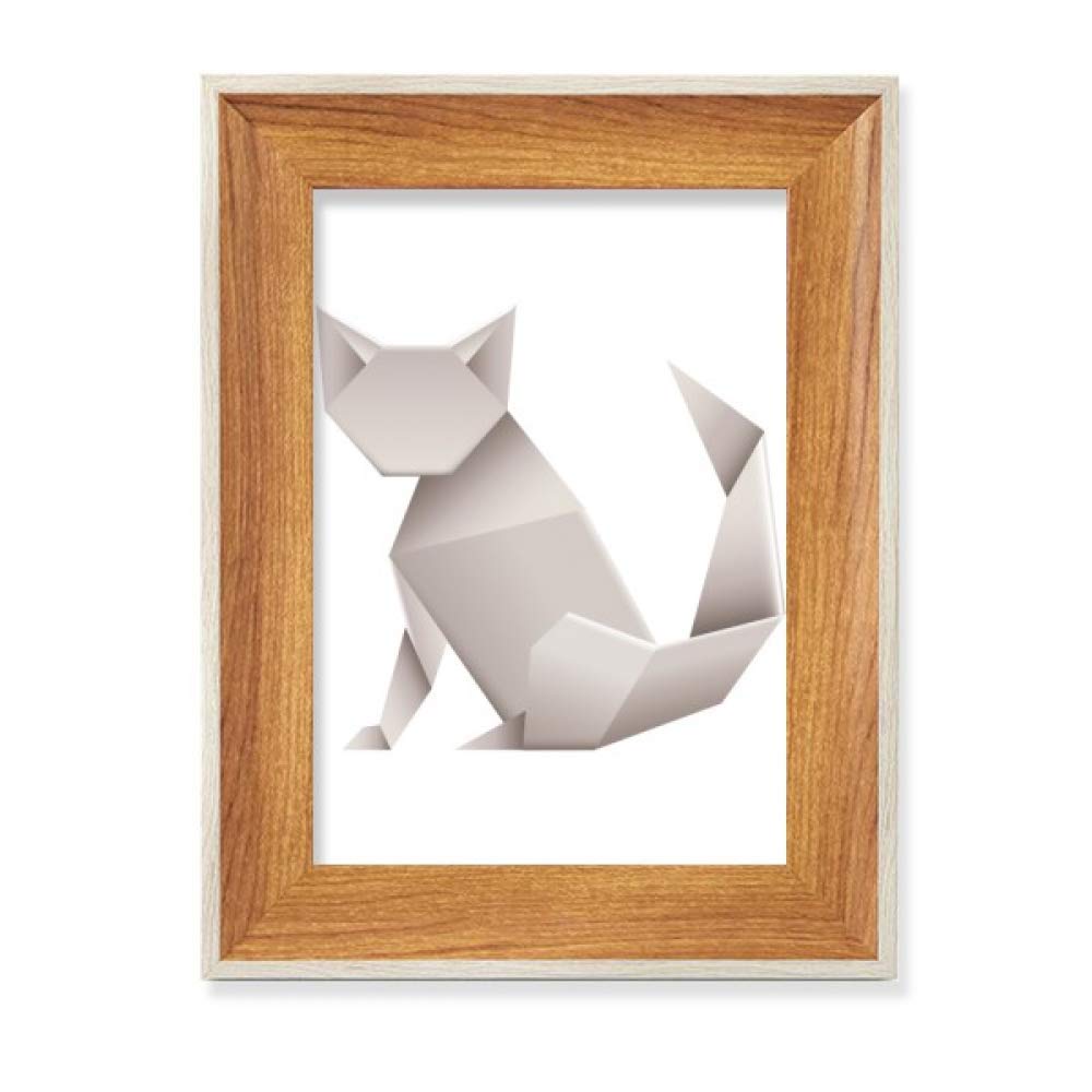 Cadre photo en bois chat origami pour décorer votre bureau