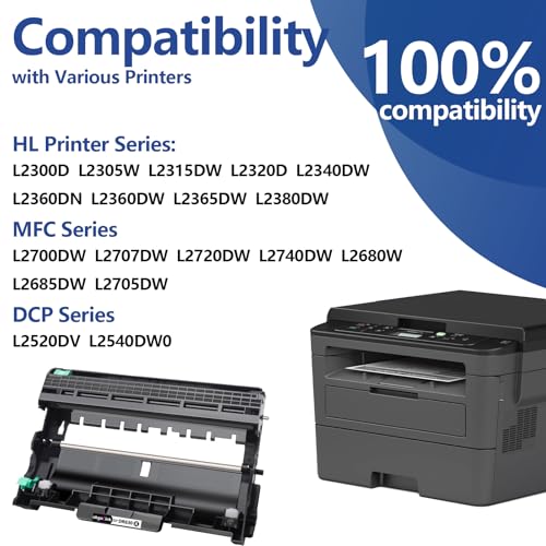 Image of Compatible DR630 DR-630 Drum Unit (Not Toner) Replacement for Brother DR660 DR-660 tn660 Drum Work with DCP-L2520DW DCP-L2540DW HL-L2300D HL-L2305W HL-L2320D HL-L2340DW HL-L2380DW HL-L2680W 1 Pack