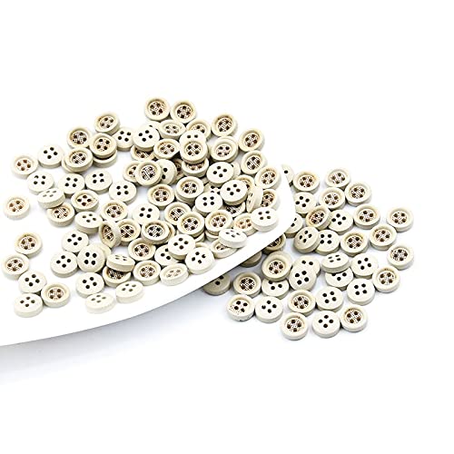 Ttndstore 50Pcs Wooden Sewing Buttons Scrapbooking Round Colorful Mixed Four Holes 10Mm Dia. Costura Botones Decorate Bottoni Botoes-Copper #TOP2