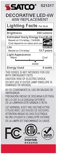Miniatura 6 de Satco S21317 4CA10/LED/940/FR/120V/E26-paquete de 6
