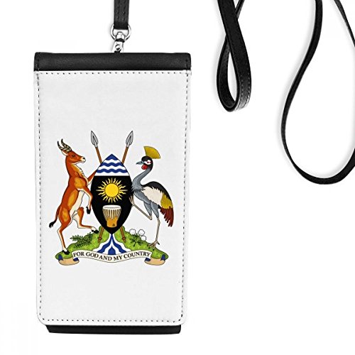 Porte-monnaie téléphone Ouganda en faux cuir noir suspendu