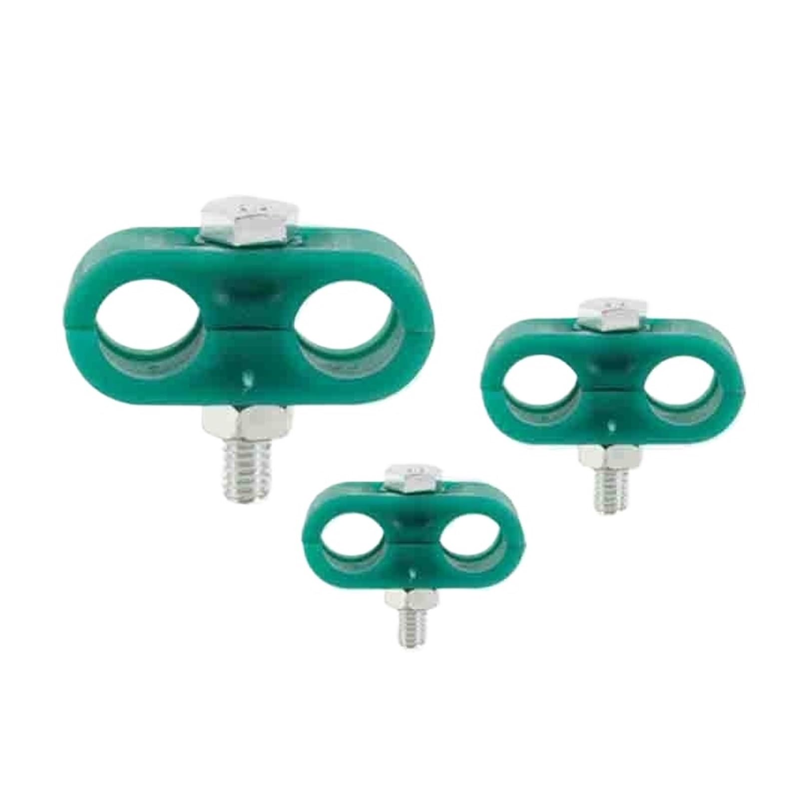 5PCS Double-Hole Nylon Pipe Clamp 8-Shaped Plastic Pipe Holder Secure Fixation Galvanized Stainless Steel Clamp for Tube(Diameter 20mm)