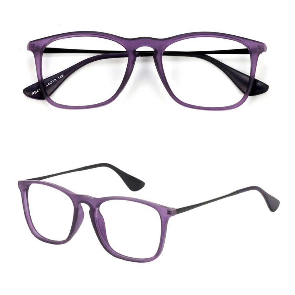 JIETIAN Intelligente fotochrome Lesebrille, Retro Unisex 1.56 Nicht kugelförmige Harzlinsenleser/UV-Schutz,Lila,+2.5