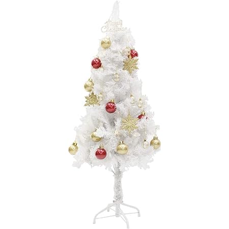 Amazon ホワイト クリスマスツリー 1cm 電飾 Led 100球 オーナメント セット クリスマスツリー ツリー ツリーセット おしゃれ 飾り 付 イルミネーション オーナメントセット スリム 簡単 ショップ 店舗 用 クリスマスツリー おもちゃ
