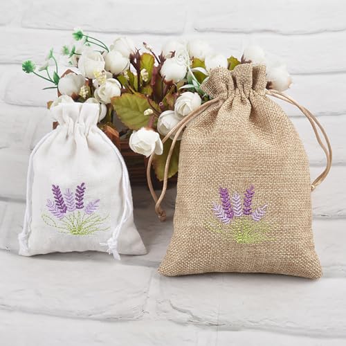 10 bolsas de lino decorativas para lavanda miniatura 3