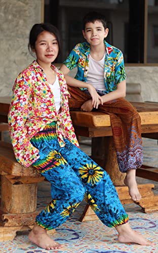 Image of Full Funk Rayon Smock Waist Child Lounging Comfortable Elephant Aladdin Pants