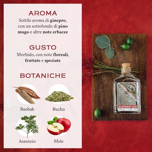 Elephant Gin, London Dry Gin, 500Ml, Ideale Per Gin Tonic Premium, Note Floreali, Fruttate, Speziate, Con Botaniche Dall'africa, Gin Artigianale Distillato In Alambicchi Di Rame, Idea Regalo, 45% Vol. - 2