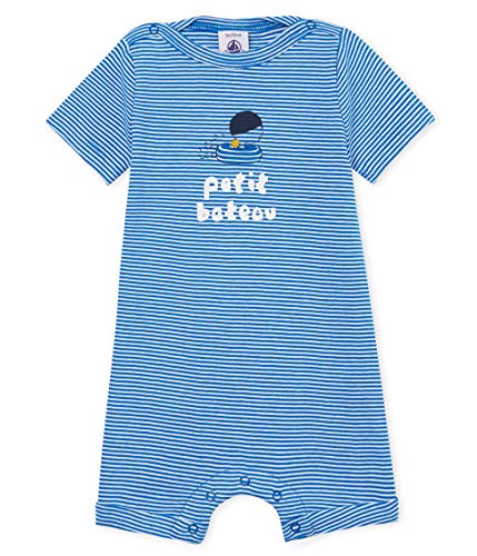 Petit Bateau Bertine Pelele, (Riyadh/Marshmallow 01), 62 (Tamaño del Fabricante:3M) para Bebés