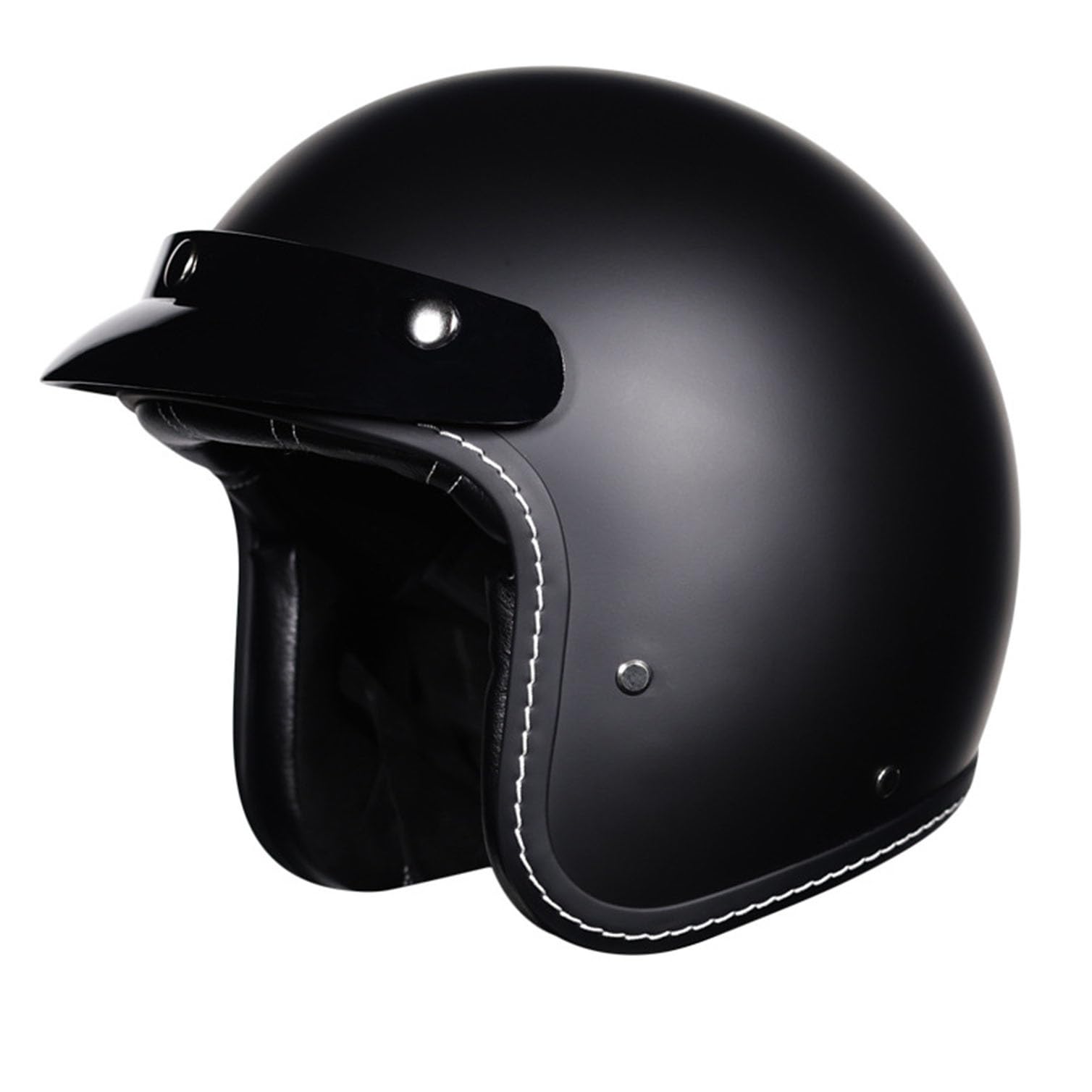 Casque bol moto rétro homologué fini avec doublure amovible de qualité supérieure