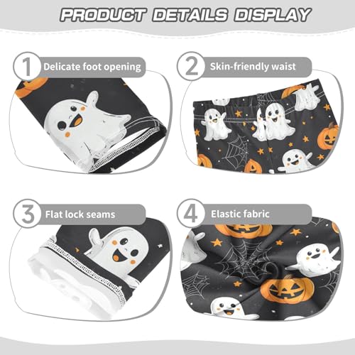 Cute Ghosts Pumpkins Girls Leggings Happy Halloween Kids Yoga Pants Dance Active Tights 4T3