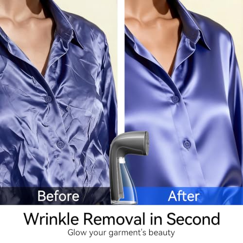 Image of HiLIFE Steamer for Clothes, 1100W Clothes Steamer, Fast Wrinkle Removal with Large 300ml Tank, Ideal for All Fabrics, Easy to Use, Compact and Portable Travel Garment Steamer-Grey