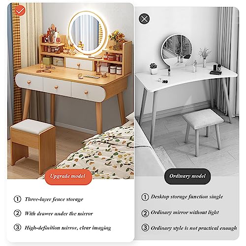 Tocador de maquillaje con luces regulables y taburete cómodo para renovar tu dormitorio 7