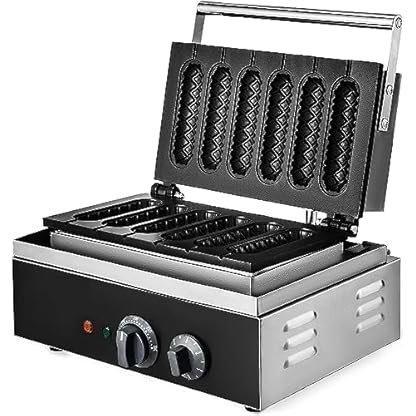 VEVOR 1500 W Waffeleisen Kommerzielle 6 Stück Waffelmaschine Antihaftbeschichtung Hot Dog Waffle Maker 220V