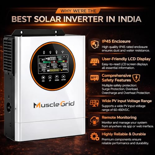 Image of MuscleGrid 6.2kW 48V Focus Series Hybrid Solar Inverter | 6500W Load Capacity | 9000W PV Input | 160A MPPT | Built-in WiFi | Pure Sine Wave | IP45 | 2026 Model