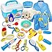 BUYGER 2 en 1 Maletin Medicos Veterinaria y Cuidado de Mascotas Juguetes Perrito Veterinaria Enfermería Doctora Kit Juego de rol Regalos para Niños Niñas 3 4 5 Años