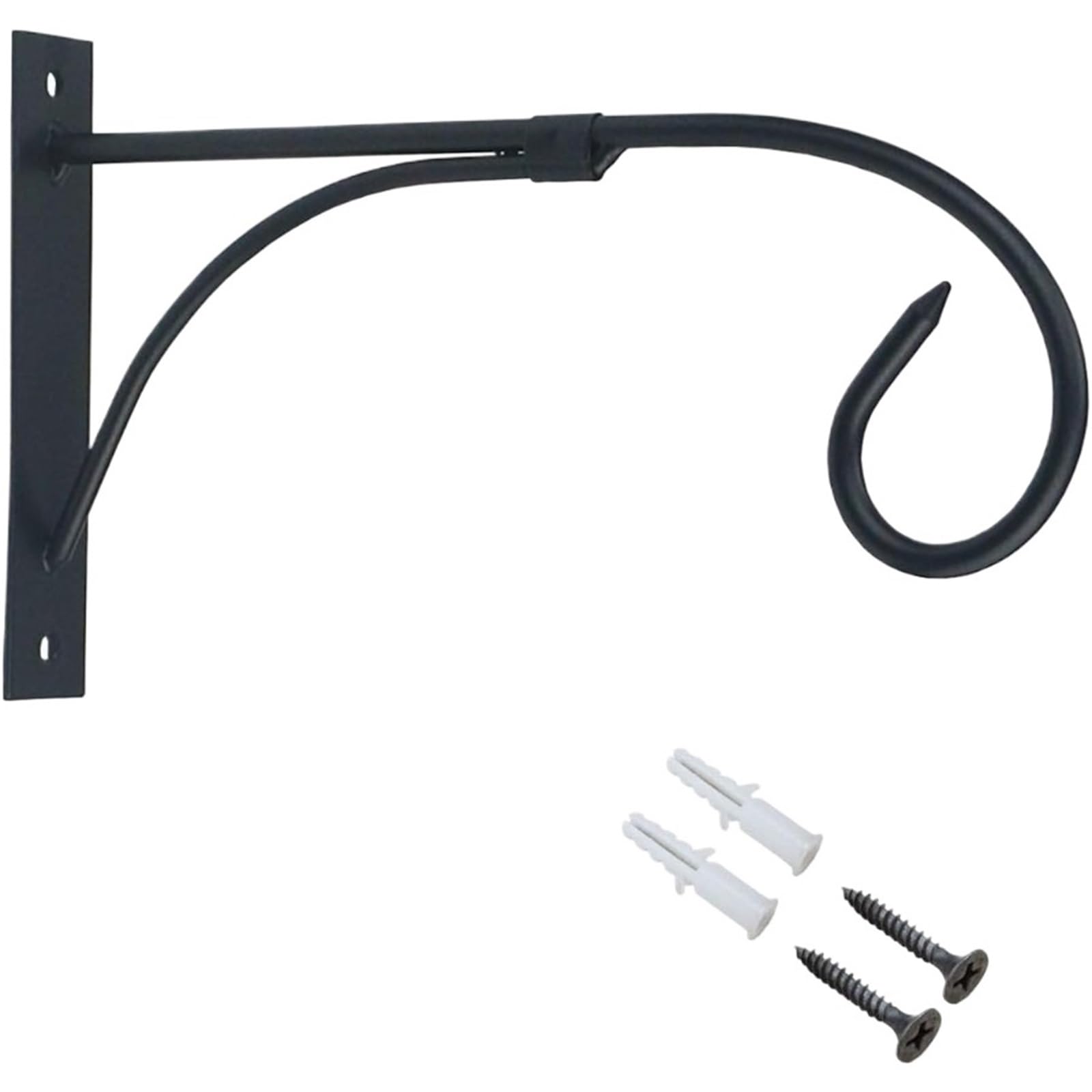 Huwoyg One Color Plant Bracket Iron Wall Hooks Straight Down Curled Hanging For Wind Chimes Flower Baskets For Plants