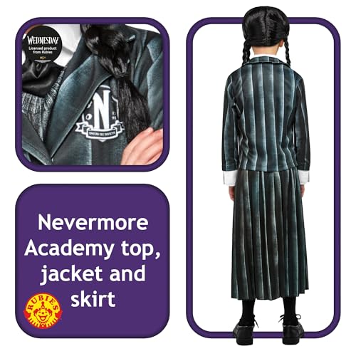Disfraz completo uniforme escolar Wednesday Addams para niños miniatura 2