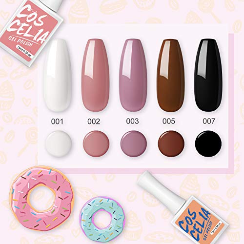 Saint-Acior UV Nagellack Starter Set 5 * 15ml UV Gellack 36W uv led Nagellampe Nageldesign Set Gel Nägel Maniküre Kit… – Bild 3