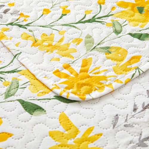 Image of Hailea Twin Daybed Cover Floral Daybed Bedding 3 Piece Reversible Day Bed Cover Double Sided Quilting Bedding Flower Cover Set All Season for Twin Bed with 2 Standard Shams,39 inchx75 inch