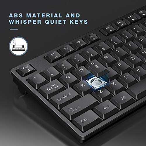 Jelly Comb Wireless Keyboard and Mouse, 2.4G Wireless Keyboard Mouse Full Size with 12 Multi-Media Keys and Auto Sleep for Windows/Computer/PC/Laptop/Desktop-K041 - Thumbnail 5